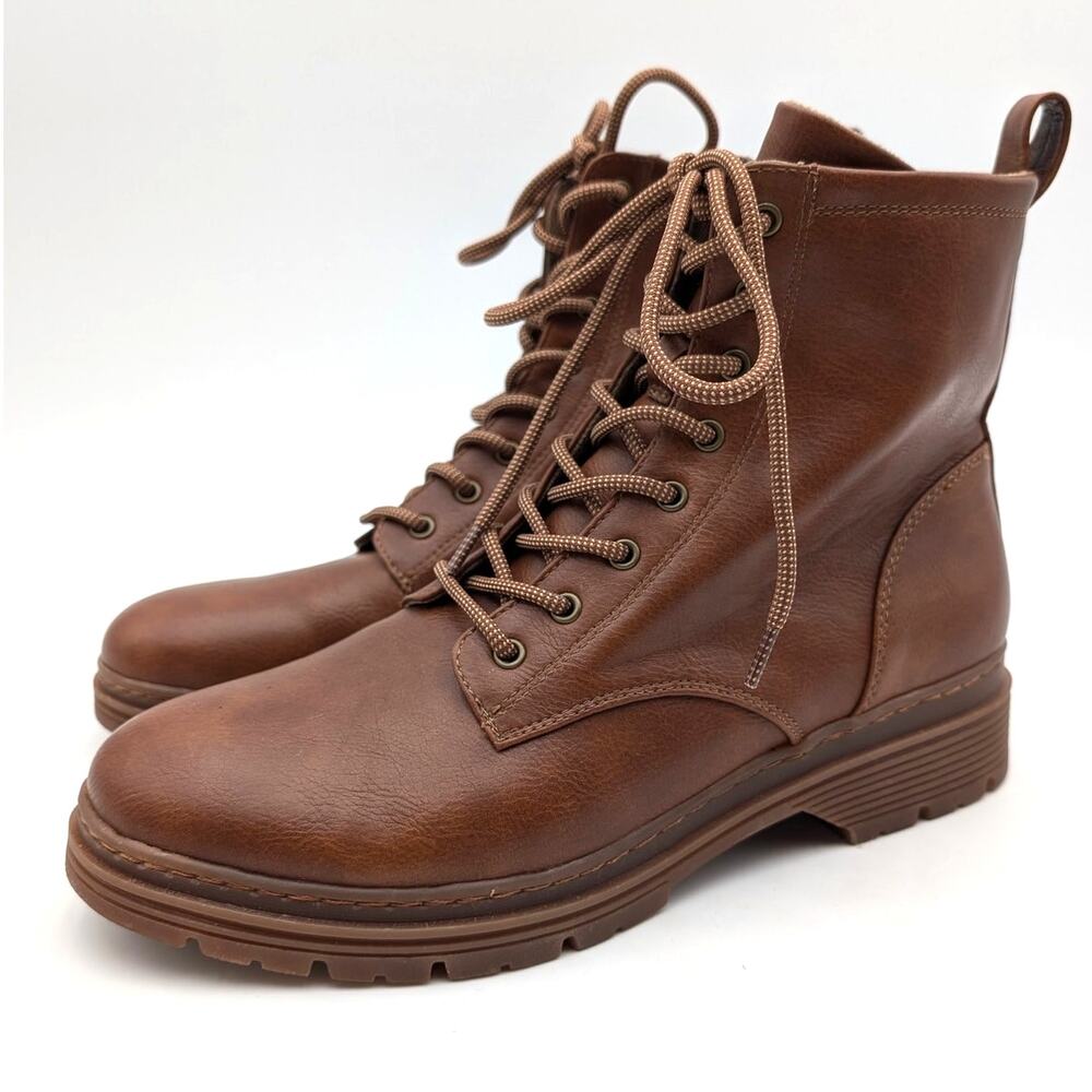 BOC Born Pull-On Combat Boots Lace-Up Women’s Warm Brown Size US11M EU41.5
